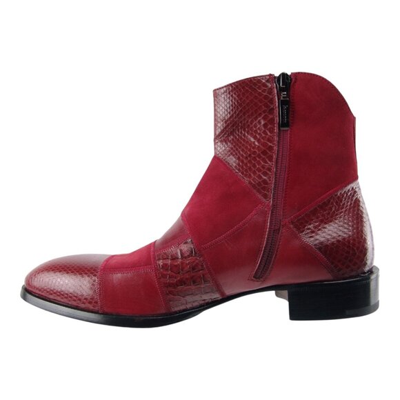 CESARE PACIOTTI STYLISH RED PYTHON BOOTS SHOES US 7 NEW IN BOX - Picture 7 of 8